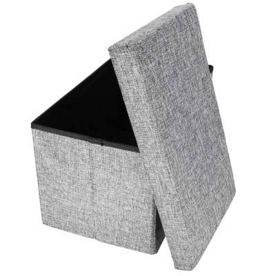 Folding pouffe with storage space 50x31x31cm gray
