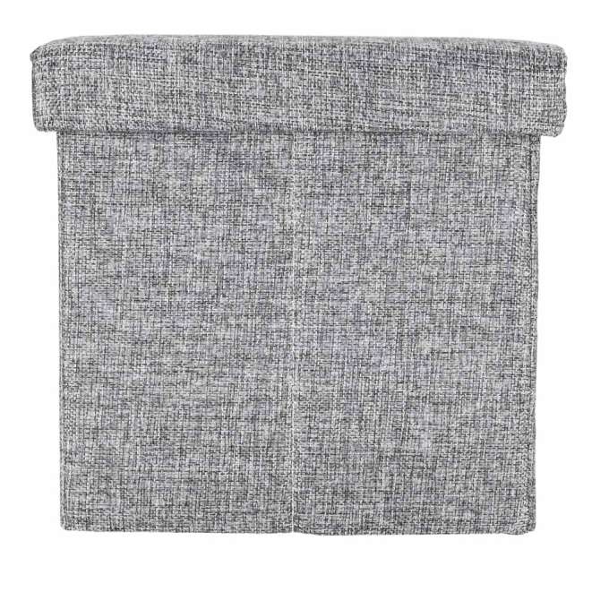 Folding pouffe with storage space 50x31x31cm gray
