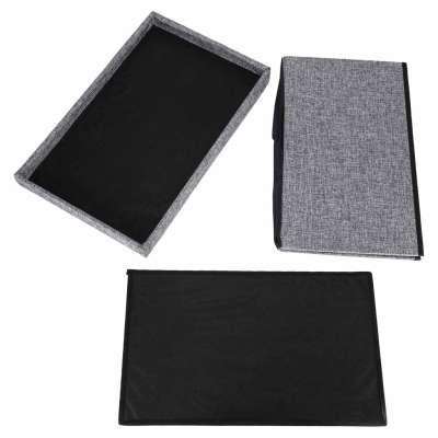Folding pouffe with storage space 50x31x31cm gray