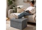 Folding pouffe with storage space 50x31x31cm gray 12