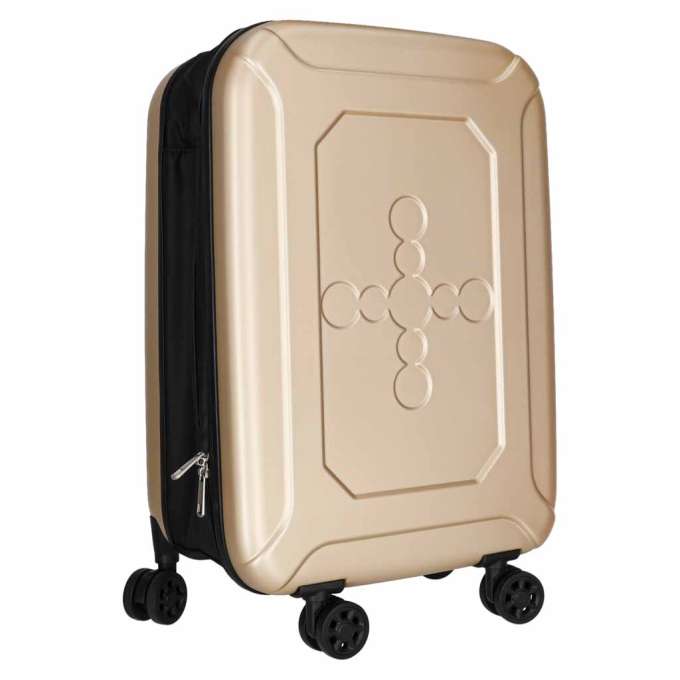 Folding travel case on wheels 45l champagne
