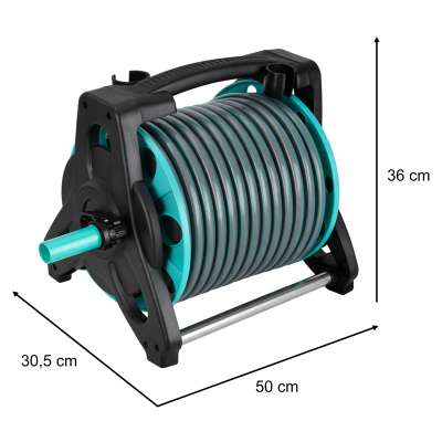 Garden hose on reel stand LUARO sprinkler gun retractor 30m