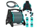 Garden hose on reel stand LUARO sprinkler gun retractor 30m 1