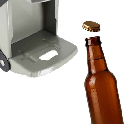 Hanging crusher can crusher with handle bottle opener