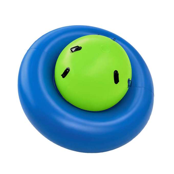 Inflatable rocking balance swing for 3 children with handles