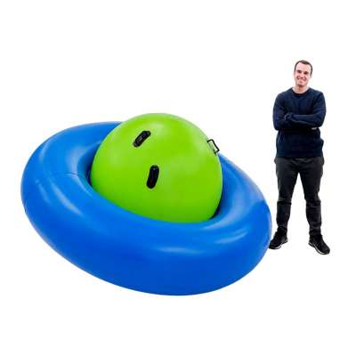 Inflatable rocking balance swing for 3 children with handles