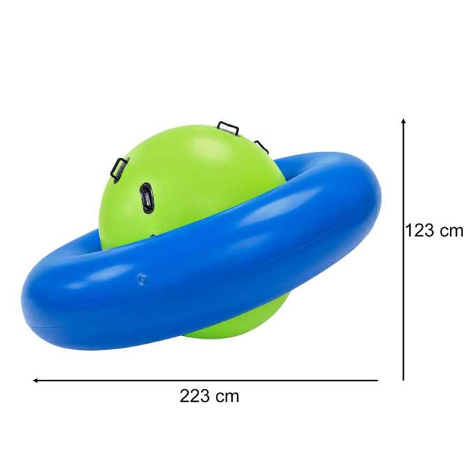 Inflatable rocking balance swing for 3 children with handles