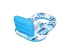 Inflatable swimming mattress deck chair with backrest and canopy blue 5