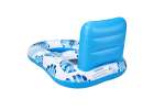 Inflatable swimming mattress deck chair with backrest and canopy blue 6