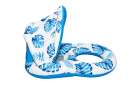 Inflatable swimming mattress deck chair with backrest and canopy blue 8