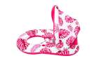 Inflatable swimming mattress deck chair with backrest and canopy pink 7