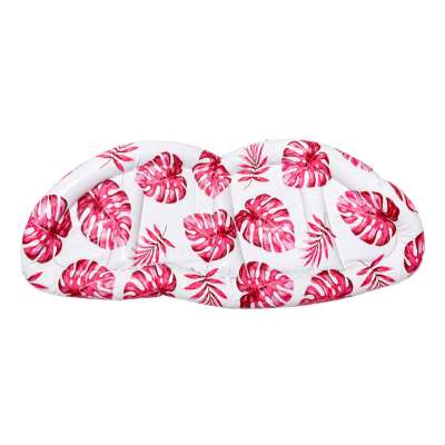 Inflatable swimming mattress deck chair with backrest and canopy pink