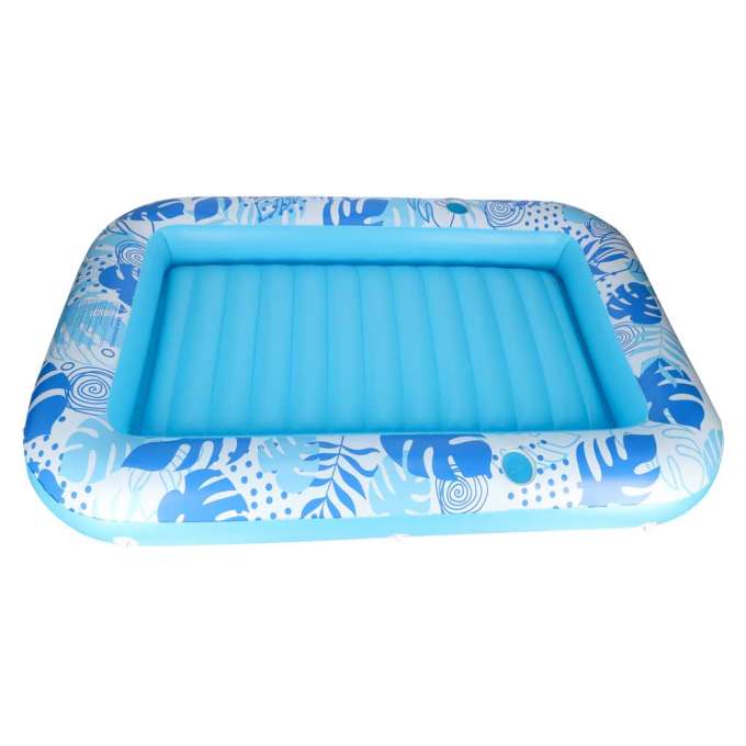 Inflatable swimming mattress with cushion blue