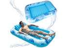 Inflatable swimming mattress with cushion blue 1