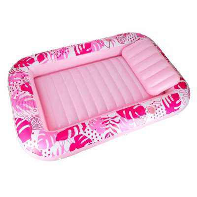 Inflatable swimming mattress with cushion pink