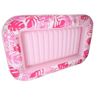 Inflatable swimming mattress with cushion pink