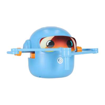 Interactive educational robot toy learning to draw fisks markers blue