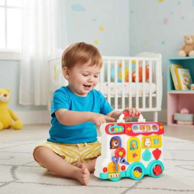 Interactive manipulative board car light sound