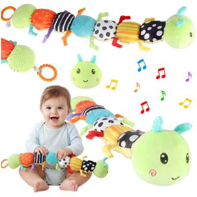 Interactive musical plush caterpillar toy