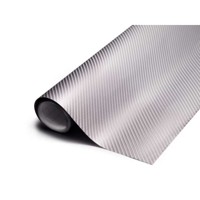 Folia rolka Carbon 4D srebrna 1,52x28m