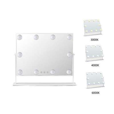 LED makeup mirror with 10 bulbs illuminated cosmetic mirror 3 color types