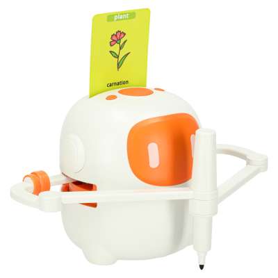Interactive educational toy robot for learning to draw flashcards markers orange