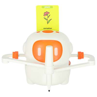 Interactive educational toy robot for learning to draw flashcards markers orange