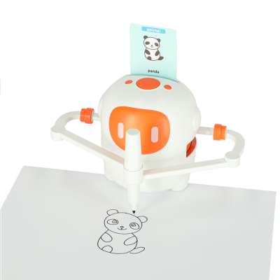 Interactive educational toy robot for learning to draw flashcards markers orange