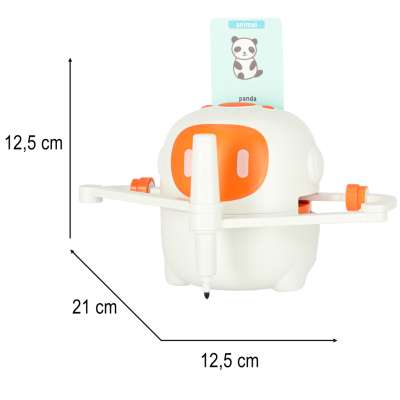 Interactive educational toy robot for learning to draw flashcards markers orange