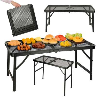 LUARO Folding Camping and Catering Table 80 x 66 x 40 cm