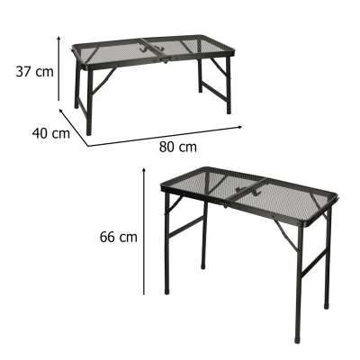 LUARO Folding Camping and Catering Table 80 x 66 x 40 cm