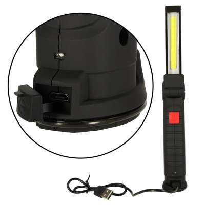USB COB Workshop Flashlight with Magnet and Rechargeable Battery