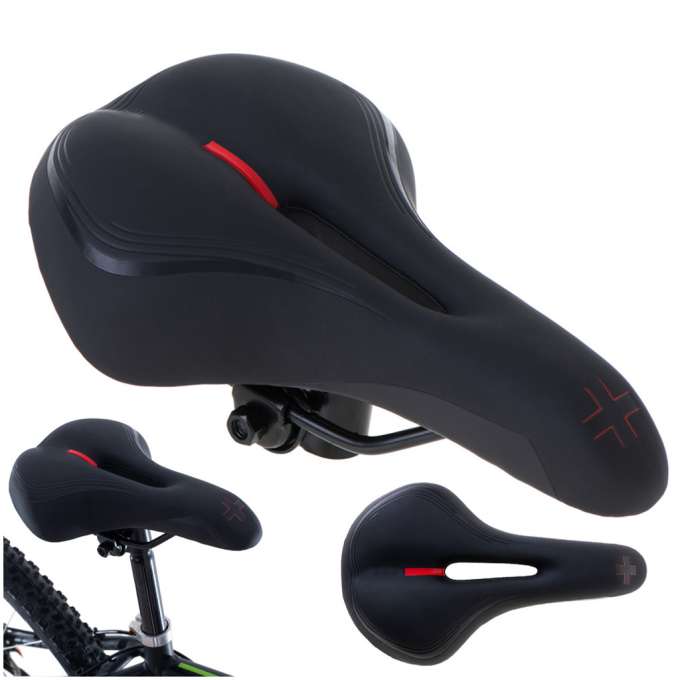 Comfortable sports bicycle saddle made of elastic foam
