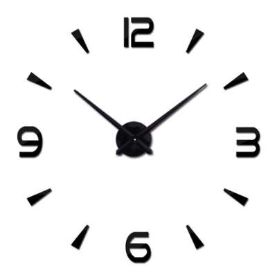 Wall clock large 80-120cm black 4 digits