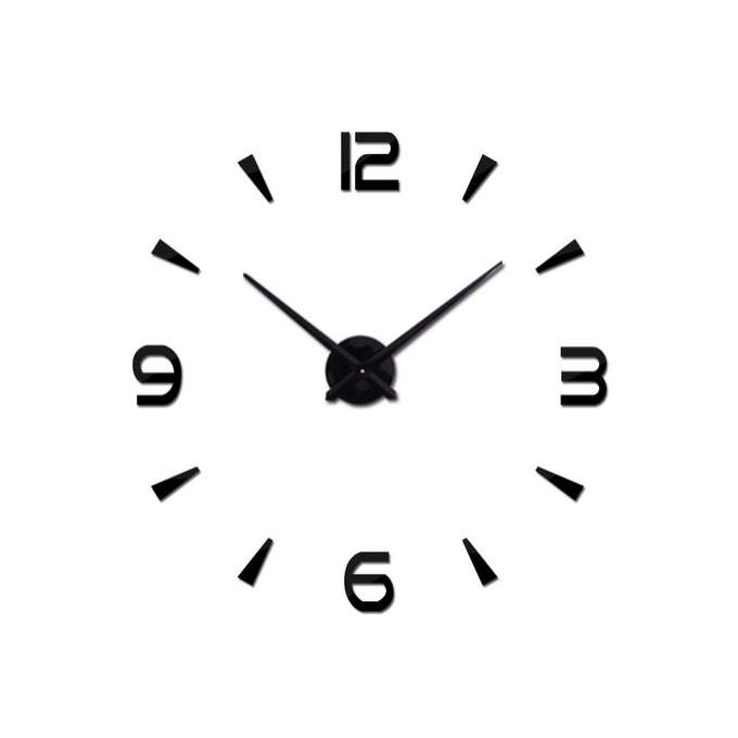 Wall clock large 80-120cm black 4 digits