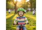 Kask rowerowy dla dziecka Trike Fix dziecięcy regulowany LED M 55-58cm zielony ciemny 3