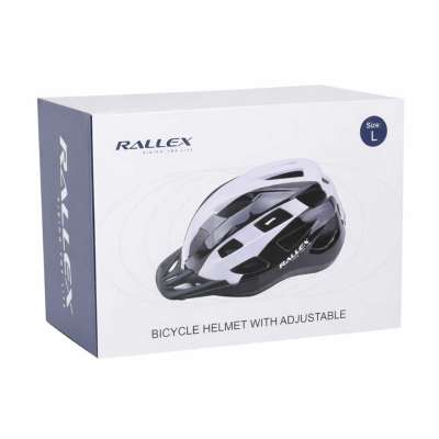 Kask rowerowy na rower RALLEX damski męski regulowany czarno-biały L 58-62cm