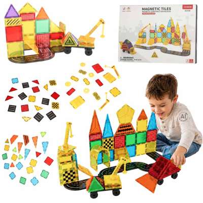 Klocki magnetyczne konstrukcyjne 3D budowa 90 elementów