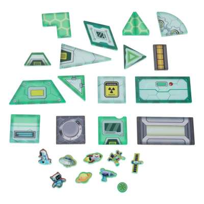 Magnetic construction blocks space station 108 elements