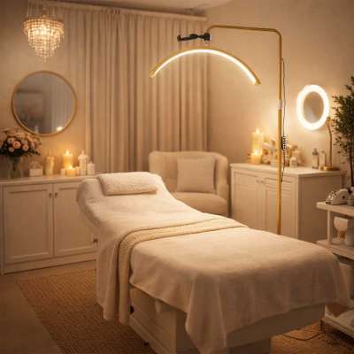 LED eyelash extension lamp 36W adjustable cosmetic shadowless arc gold