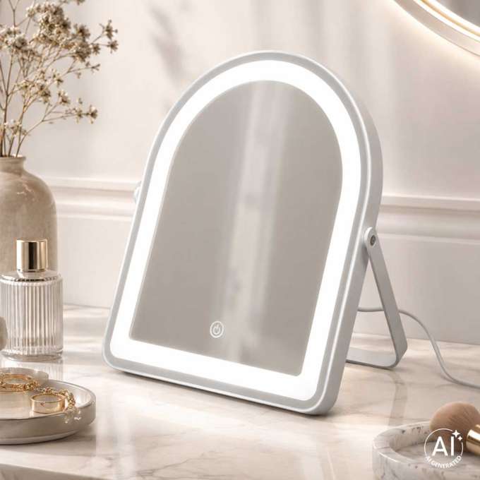 LED illuminated cosmetic makeup mirror