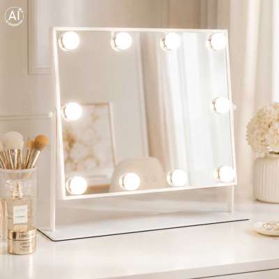 LED makeup mirror with 10 bulbs illuminated cosmetic mirror 3 color types