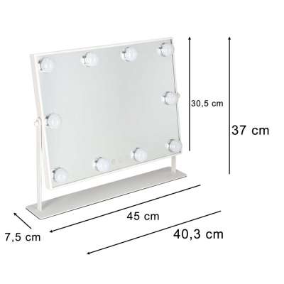 LED makeup mirror with 10 bulbs illuminated cosmetic mirror 3 color types