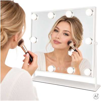 LED makeup mirror with 10 bulbs illuminated cosmetic mirror 3 color types