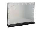 LED makeup mirror with 15 bulbs cosmetic zoom x10 brightness adjustment 17