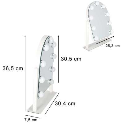 LED makeup mirror with 9 bulbs, illuminated cosmetic mirror