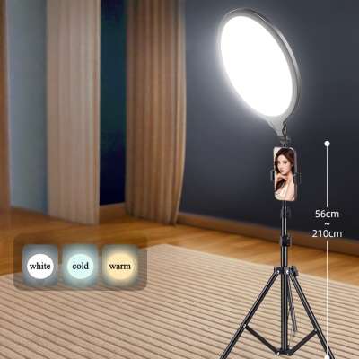 LED selfie ring light on tripod