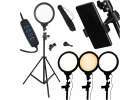 LED selfie ring light on tripod 1