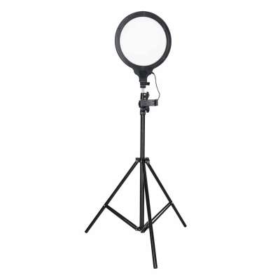 LED selfie ring light on tripod