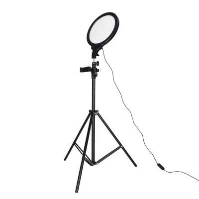 LED selfie ring light on tripod
